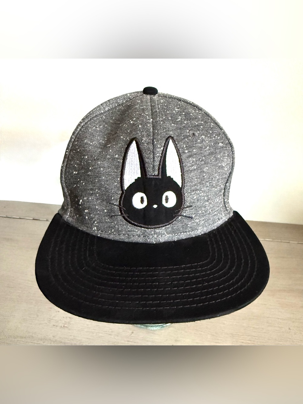 Bioworld Studio Ghibli Kiki's Delivery Service Jiji Cat Snapback Hat Black Cap